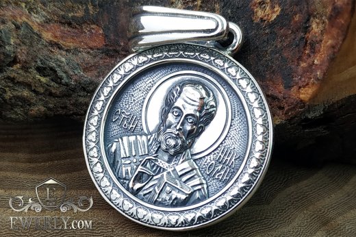 Іконка "Микола Чудотворець" зі срібла, фото